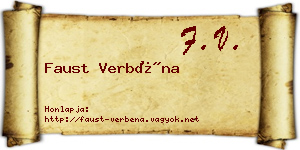 Faust Verbéna névjegykártya